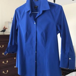 Talbots string royal blue blouse